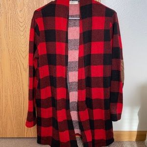 Red Plaid Cardigan
